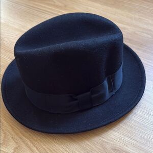 Greenspans Wool Classic Black Fedora Hat size 6 7/8